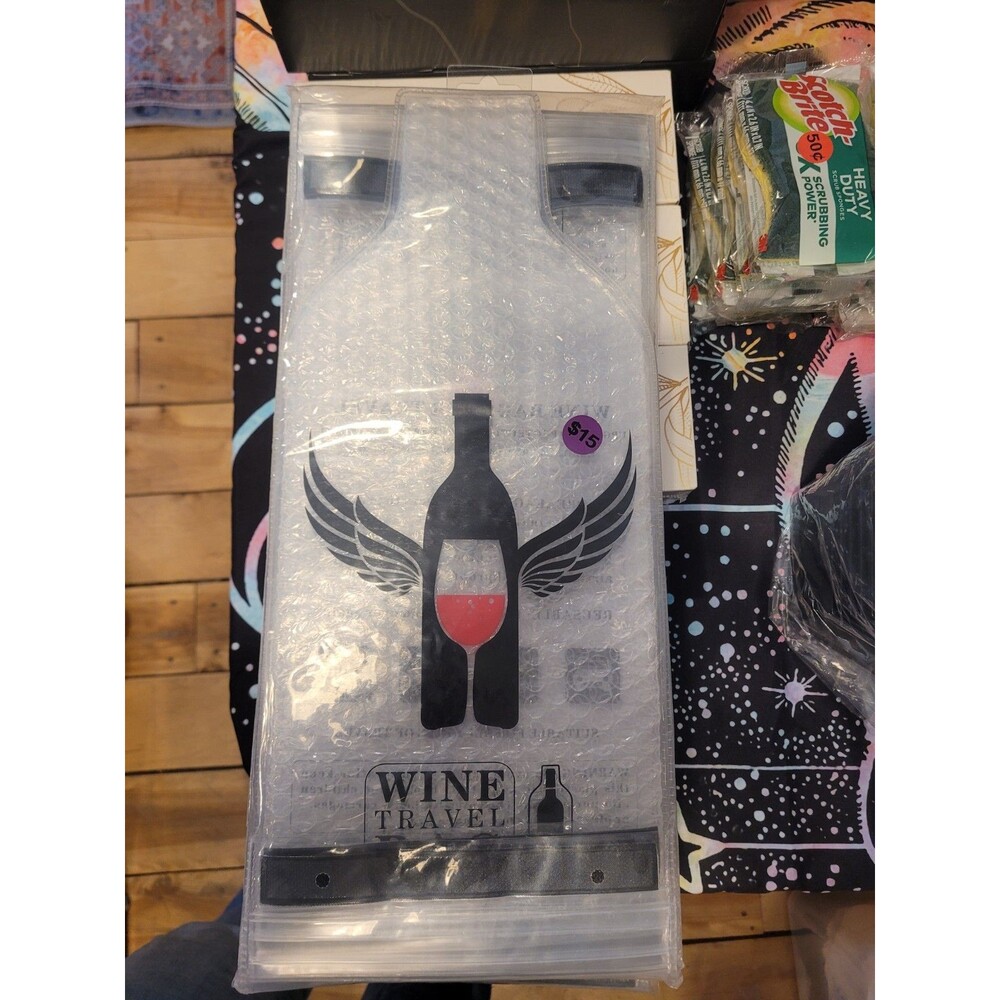 Wine Bags Reusable Travel Wine Bottle Protector Sleeve Case for Airplane Car 4pk